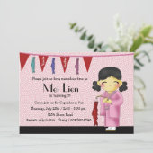 Asian Cutie - uitnodiging van de Birthday Party (Staand voorkant)