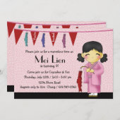 Asian Cutie - uitnodiging van de Birthday Party (Voorkant / Achterkant)