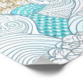 Asian Design Wereldkaart Poster (Hoek)