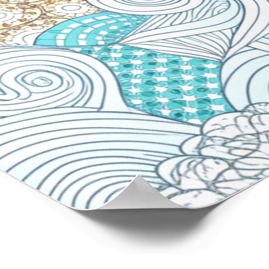 Asian Design Wereldkaart Poster (Hoek)