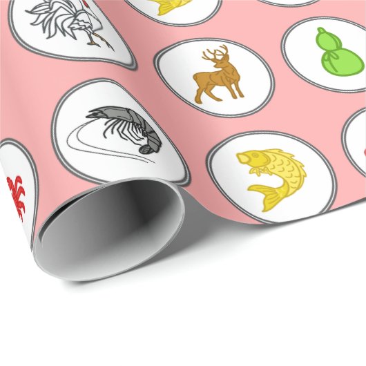 Asian Dice Game | Garnalen van vis/Blou Cua Cá CpP Cadeaupapier (Rol Hoek)