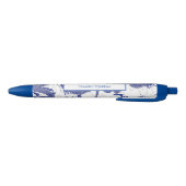 Asian Dragon Blue White Chinoiserie Blauwe Inkt Pen (Bodem)