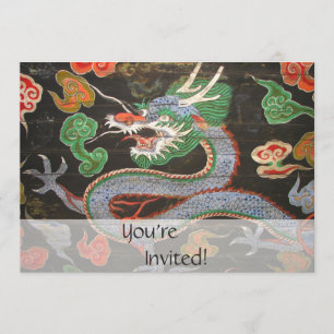 Asian Dragon Bright Colorful   Fantasy Art Kaart