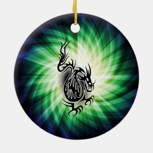 Asian Dragon Design; cool Keramisch Ornament (Achterkant)