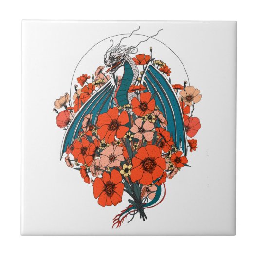 Asian Dragon Logo Tegeltje (Voorkant)