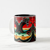 ASIAN DRAGON SIERKUSSEN TWEEKLEURIGE KOFFIEMOK (Voorkant links)