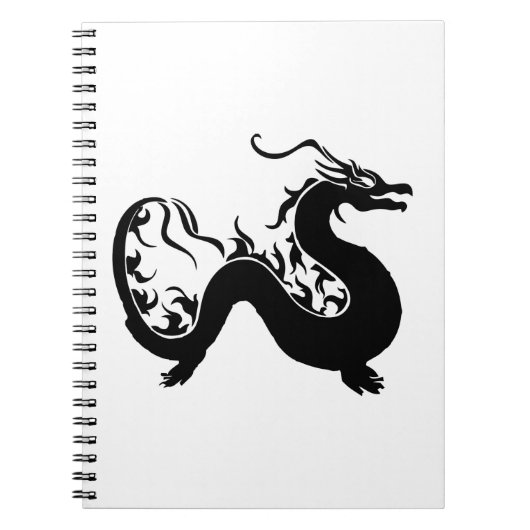Asian Dragon Silhouette Notitieboek (Voorkant)