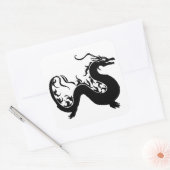 Asian Dragon Silhouette Vierkante Sticker (Envelop)