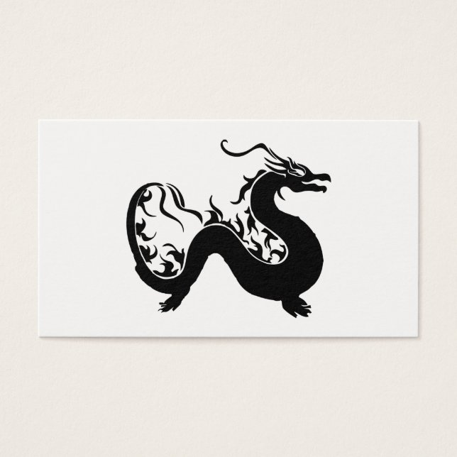 Asian Dragon Silhouette Visitekaartjes (Voorkant)