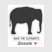 Asian Elephant Silhouette | Opslaan van de weeshui Sticker (Vel)