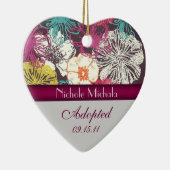 Asian Floral Adoption Announcement Keepslag Keramisch Ornament (Rechts)