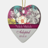 Asian Floral Adoption Announcement Keepslag Keramisch Ornament (Links)