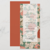 Asian Floral & Butterflies Beige Wedding Menu (Voorkant / Achterkant)