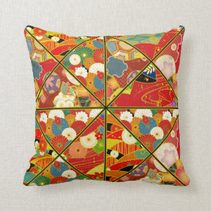 Asian Floral Pattern Kaleidoscope Pillow Kussen