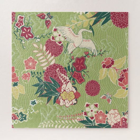 Asian Floral Pattern Legpuzzel (Horizontaal)