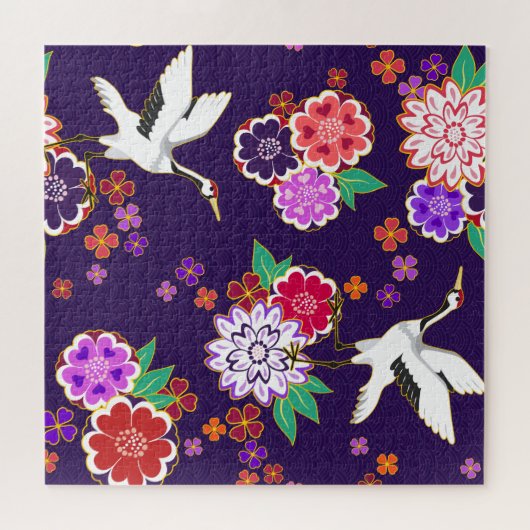Asian Floral Pattern Legpuzzel (Horizontaal)