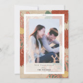 Asian Floral Pattern New Year Holiday Photo Card Kaart (Voorkant)