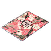 Asian Floral Pink Peach White Chinoiserie Monogram Notitieboek (Linkerzijde)