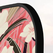 Asian Floral Pink Peach White Chinoiserie Monogram Pickleball Paddle