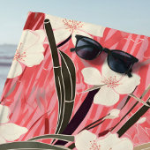 Asian Floral Pink Peach White Chinoiserie Monogram Strandlaken