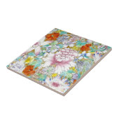 Asian Flowers Lotus Ceramic Tegel Tegeltje (Zijkant)