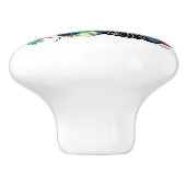 Asian Geisha Dragon Cherry Blossoms Blue Keramische Knop (Zijkant)