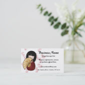 Asian Girl 2 w Cherry Blossom Visitekaartjes (Staand voorkant)