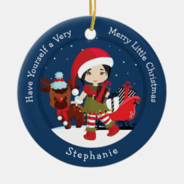 Asian Girl Elf Keramisch Ornament