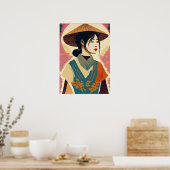 Asian Girl Poster (Keuken)