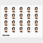 Asian Girl Ronde Sticker (Vel)