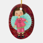 Asian Girl - SRF Keramisch Ornament (Voorkant)