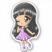 Asian Girl Sticker (Voorkant)