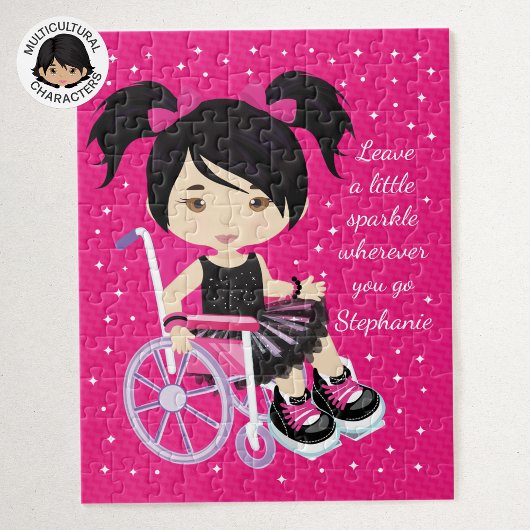 Asian Girl Wheelstoel Persoonlijk Legpuzzel