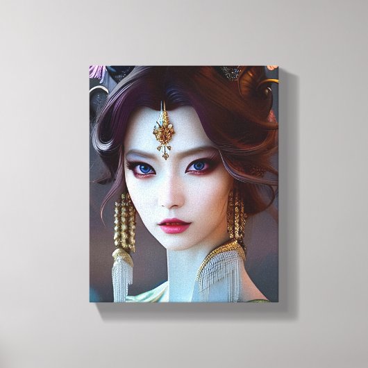 Asian Goddess Ai Generated Art Canvas Afdruk (Voorkant)