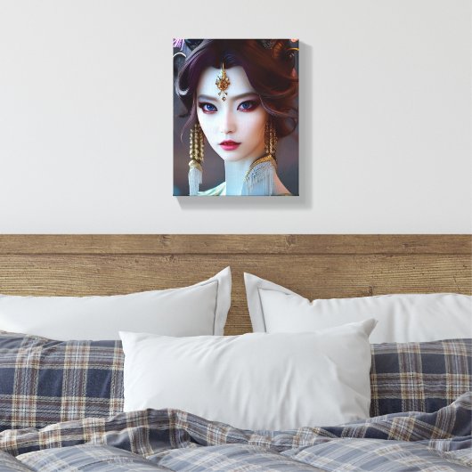 Asian Goddess Ai Generated Art Canvas Afdruk (Insitu (Slaapkamer))