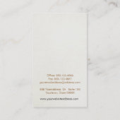 -Asian Gold Peacock en Lotus Black Linen Visitekaartje (Achterkant)