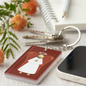 Asian Guardian Angel, Rood (dubbelzijdig) Sleutelhanger (Voorkant Rechts)