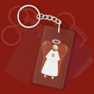 Asian Guardian Angel, Rood (dubbelzijdig) Sleutelhanger