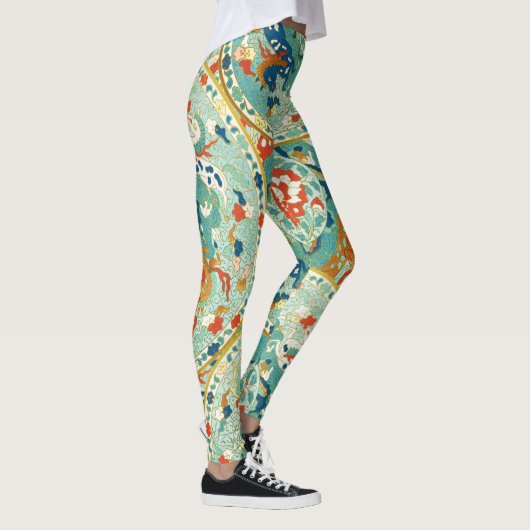 Asian Horse Lime Green en Blue Pattern Leggings (Rechts)
