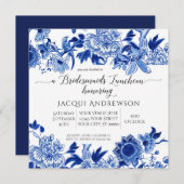 Asian Influence Blue White Floral Bridesmaids Kaart (Voorkant / Achterkant)