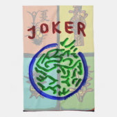 Asian Joker Mah Jongg Towel Theedoek (Verticaal)