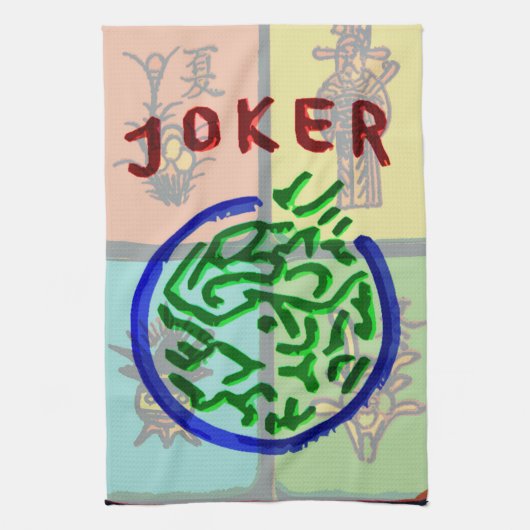 Asian Joker Mah Jongg Towel Theedoek (Verticaal)