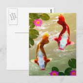 Asian Koi Fish Carp Digital Art Briefkaart (Voorkant / Achterkant)