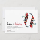 Asian Koi Fish Wedding Invitation Kaart (Voorkant)