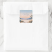 Asian Landscape Sunrise Gold Frame Serene Vista Vierkante Sticker (Tas)