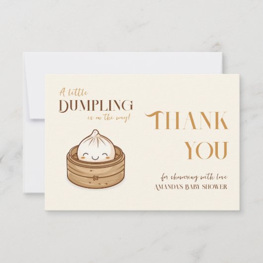 Asian Little Dumpling Kawaii Baby shower Bedankkaart (Voorkant)