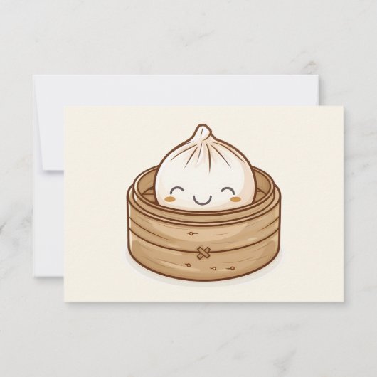 Asian Little Dumpling Kawaii Baby shower Bedankkaart (Achterkant)