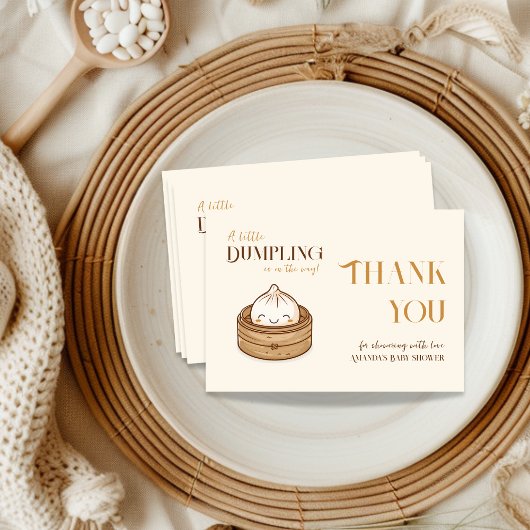 Asian Little Dumpling Kawaii Baby shower Bedankkaart