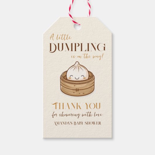 Asian Little Dumpling Kawaii Baby shower Cadeaulabel (Voorkant)