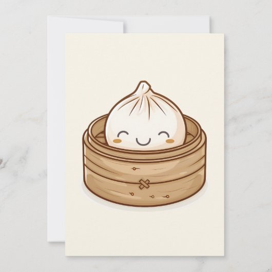 Asian Little Dumpling Kawaii Baby shower Kaart (Achterkant)
